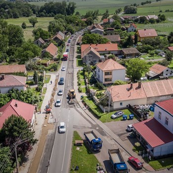 Stavba splaškové gravitační kanalizace v Zaječicích